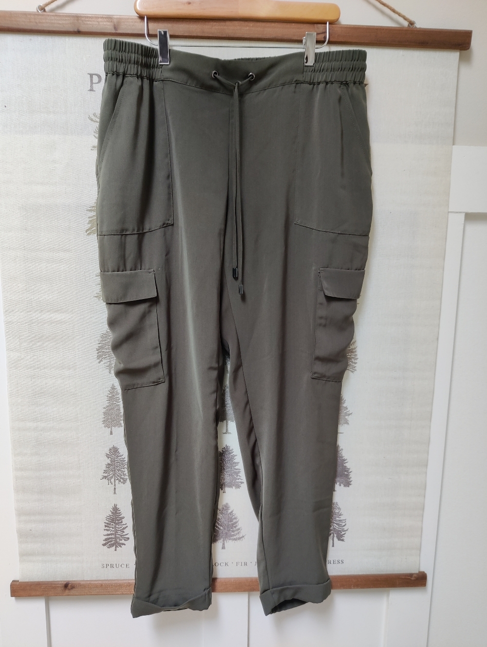 RW&CO. Olive Green Cargo Jogger Pants Trousers Size Large L/G